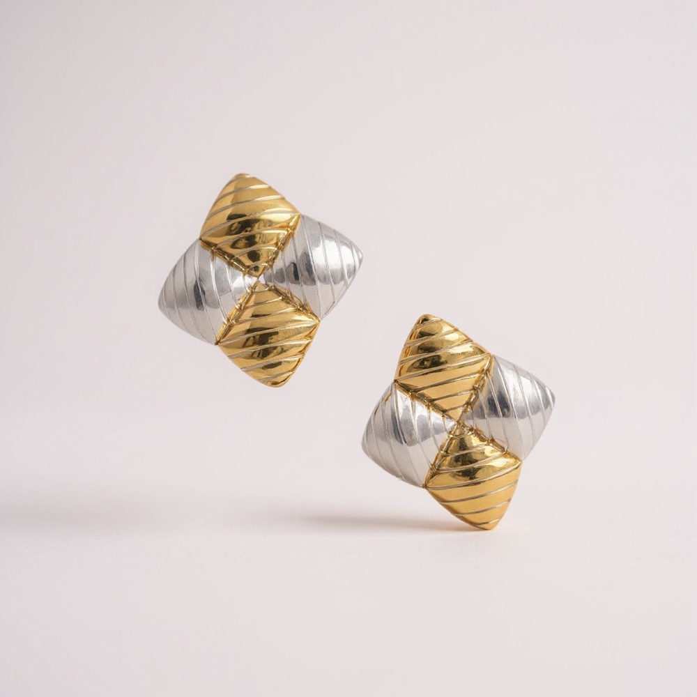 Chic Gold and Silver Women's Earrings